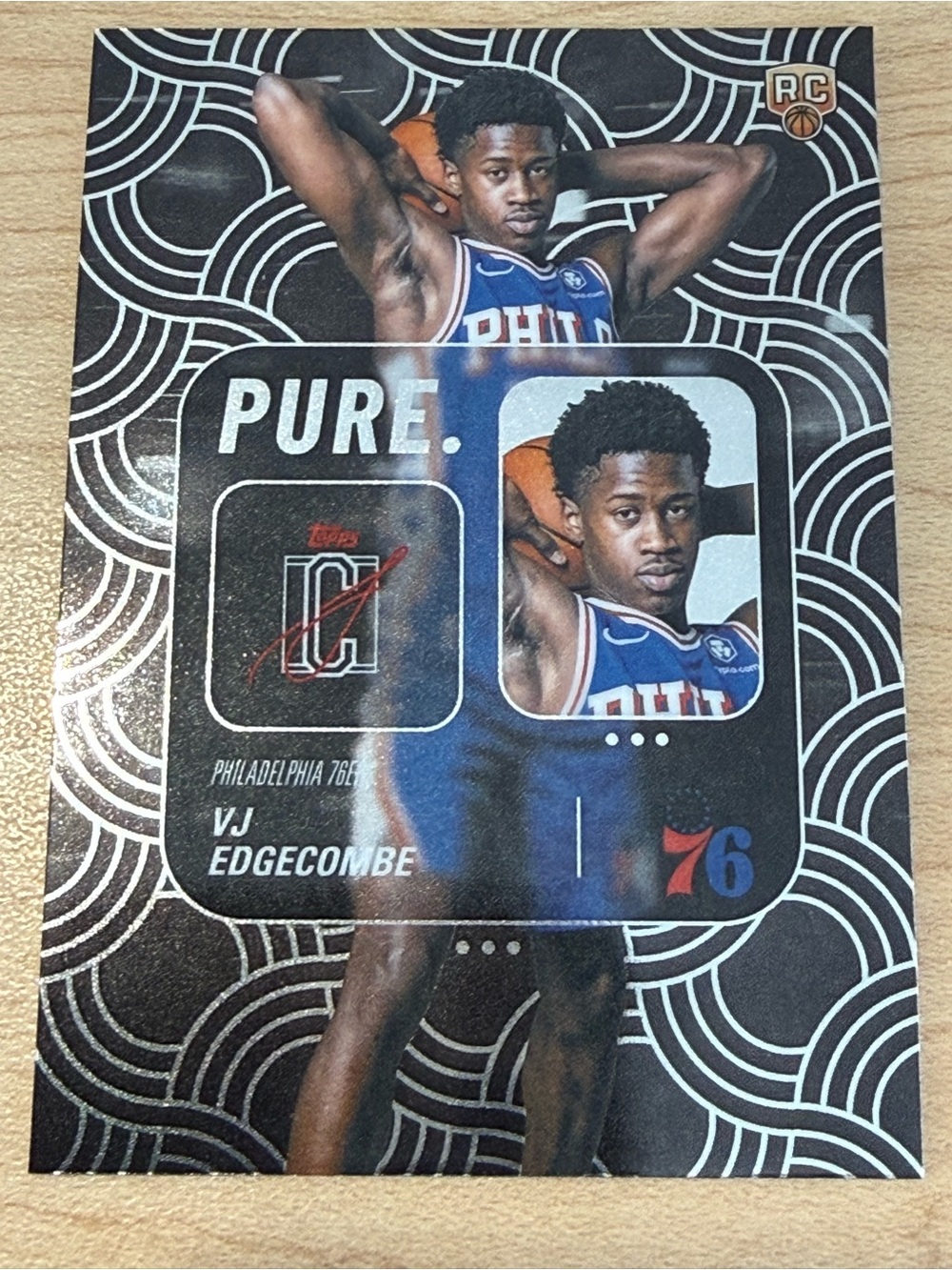 Topps VJ Edgecombe Pure Black & Blue RC Trading Card